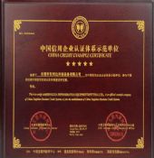 2007中国信用企业认证体系示范单位